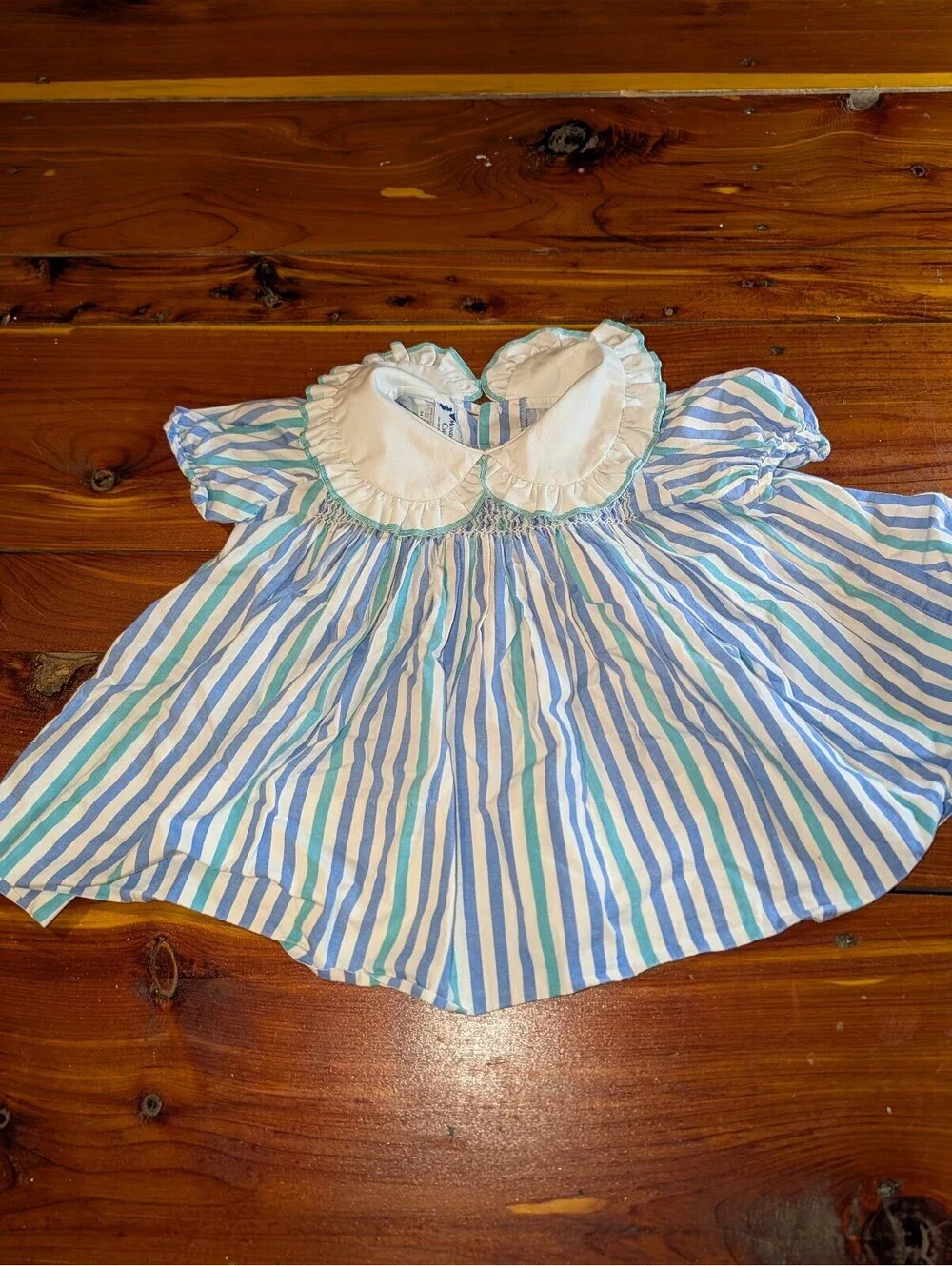 Monday's Child Striped Baby Dress with Peter Pan Collar 24 Months